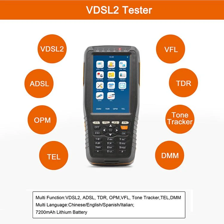VDSL Tester VDSL2 ADSL (ADSL/VDSL/OPM/ VFL/TDR Function/Tone Tracker, all-in-one unit)