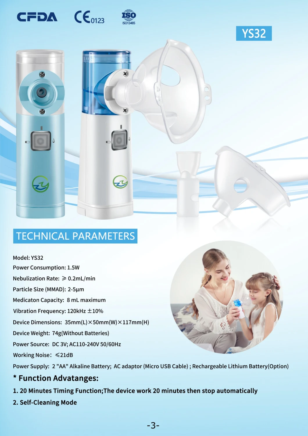 Hot Selling Medical Equipment Manufacturer Ultrasonic Nebulizer Portable Nebulizer Handle Inhaler Nebulizer Mesh Nebulizer for Homecare