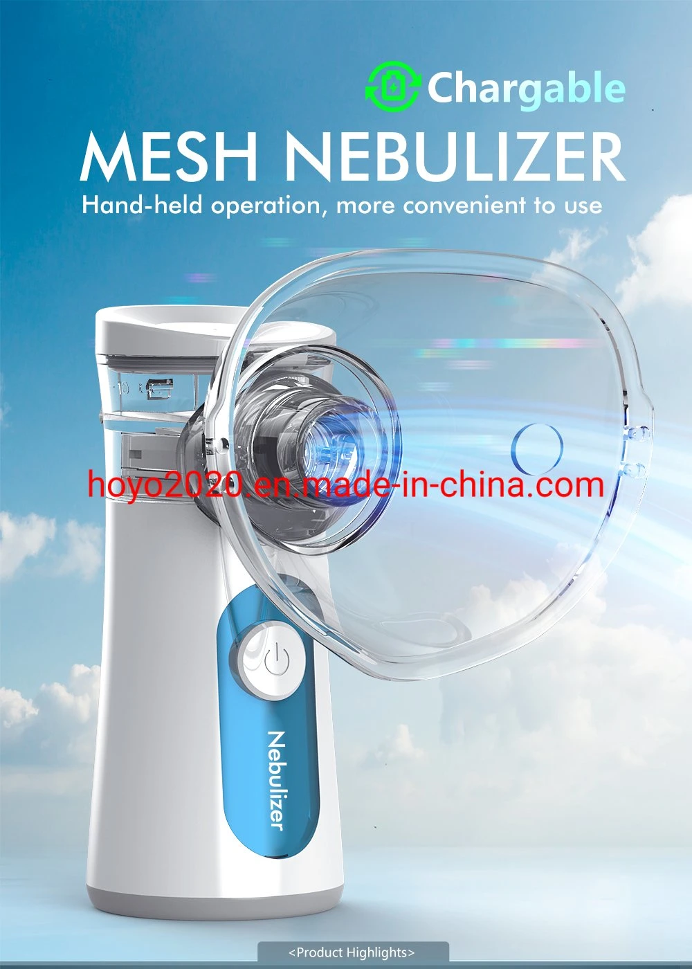 Child Hand Held Nebulizer Portable Nebulizer Mesh Nebulizer Inhaler Nebulizer Portable