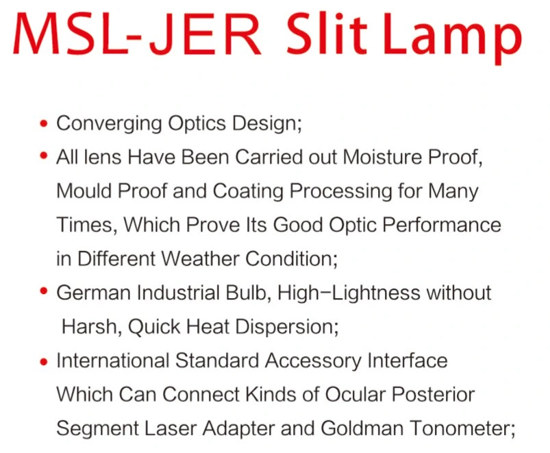 Factory OEM Labomed Slit Lamp Slit Lamp Handheld Cheap Msl-Jer