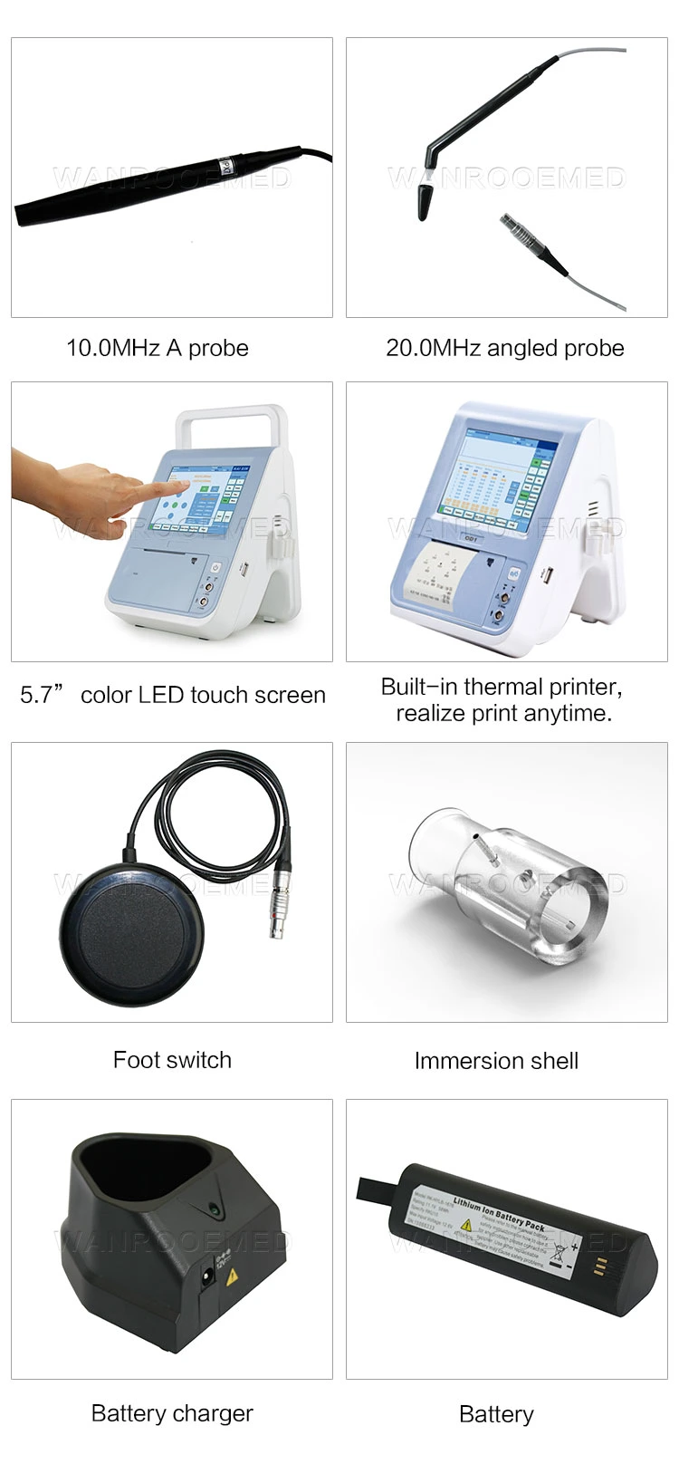 Medical Portable Full Digital Touch Screen Ophthalmic Ultrasound a Scanner for Ophthalmology