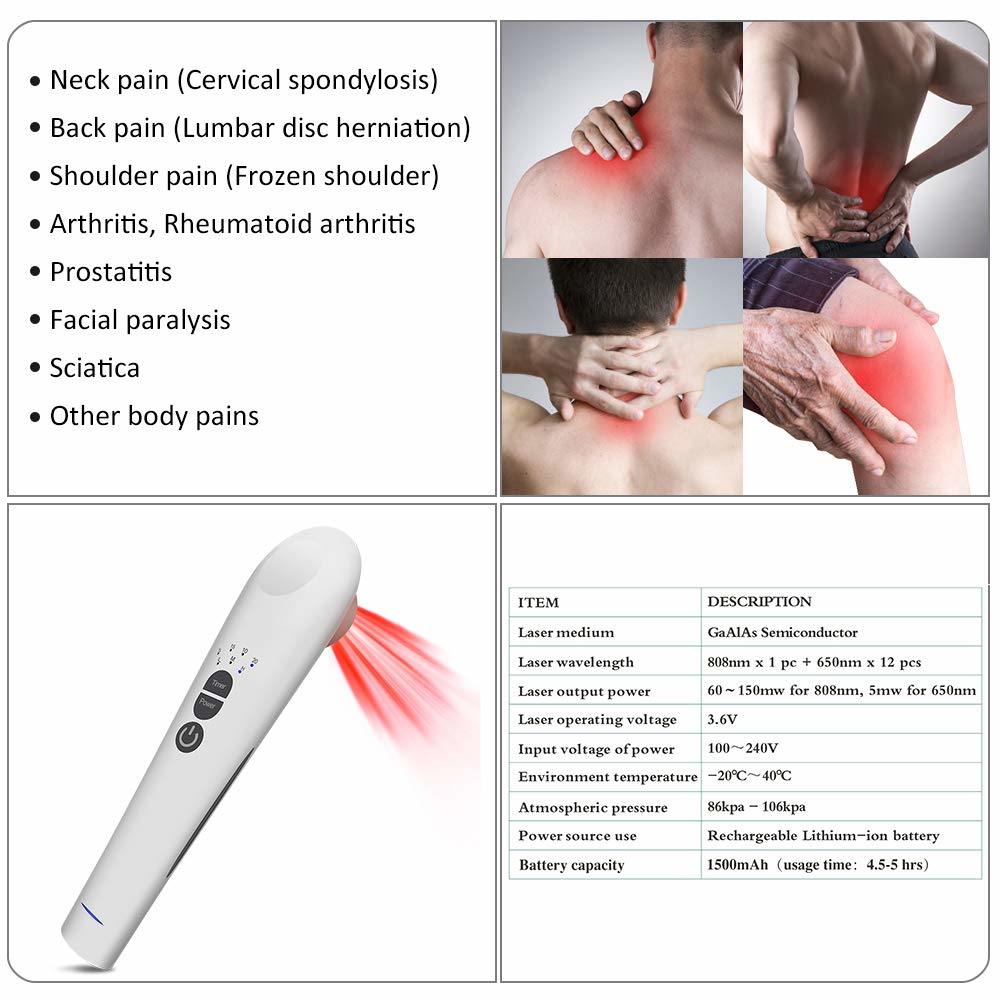 650nm and 808nm Lllt Cold Laser Therapy Joint Animal Wound Pain Relief Device