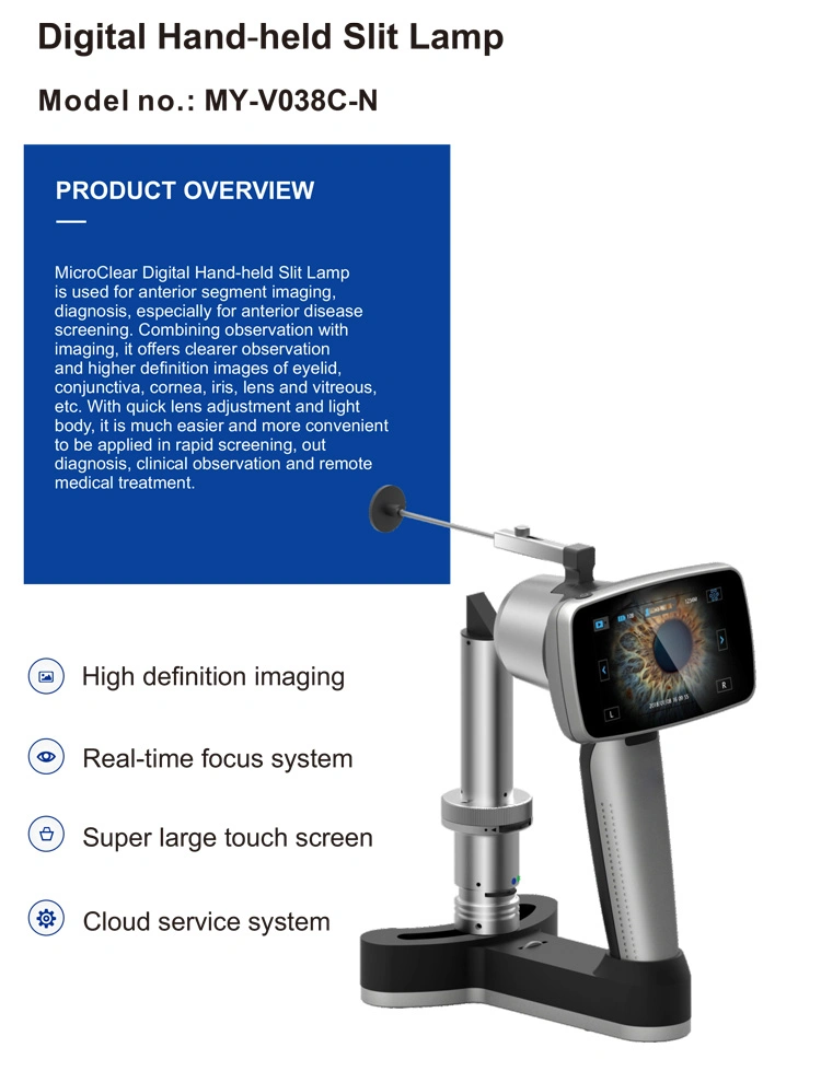 My-V038c-N Optical Instrument Portable Handheld Digital Slit Lamp for Ophthalmology