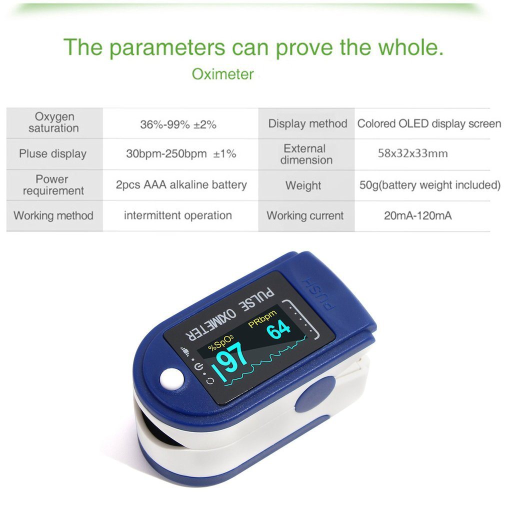 Cross-Border Trade Hot Finger Clip Pulse Instrument Spot Fingertip Oximeter Saturation Detection Heart Rate Detection