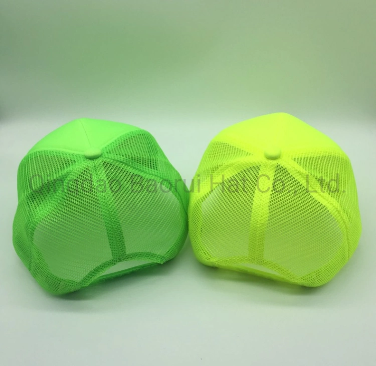 Fluorescence Color Foam Mesh Blank Trucker Baseball Hats