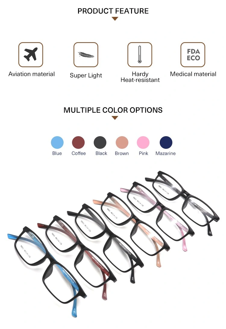 Factory Produced Hot Sale Optical Myopia Tr90 Frames Eyewear/Eyeglasses/Spectacle