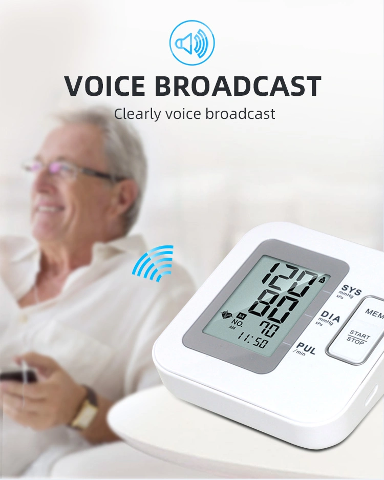 Bp Heart Beat Rate Pulse Meter Tonometer LCD Display Upper Arm Sphygmomanometer Blood Pressure Monitor