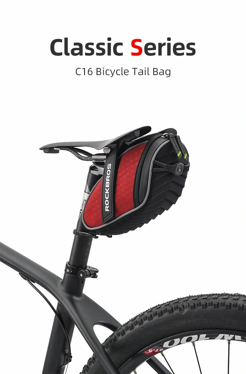 Rockbros Bicycle Tail Red Bag 3D Shell Bike Saddle Bag Rainproof Bag High Quality Bicycle Accessory