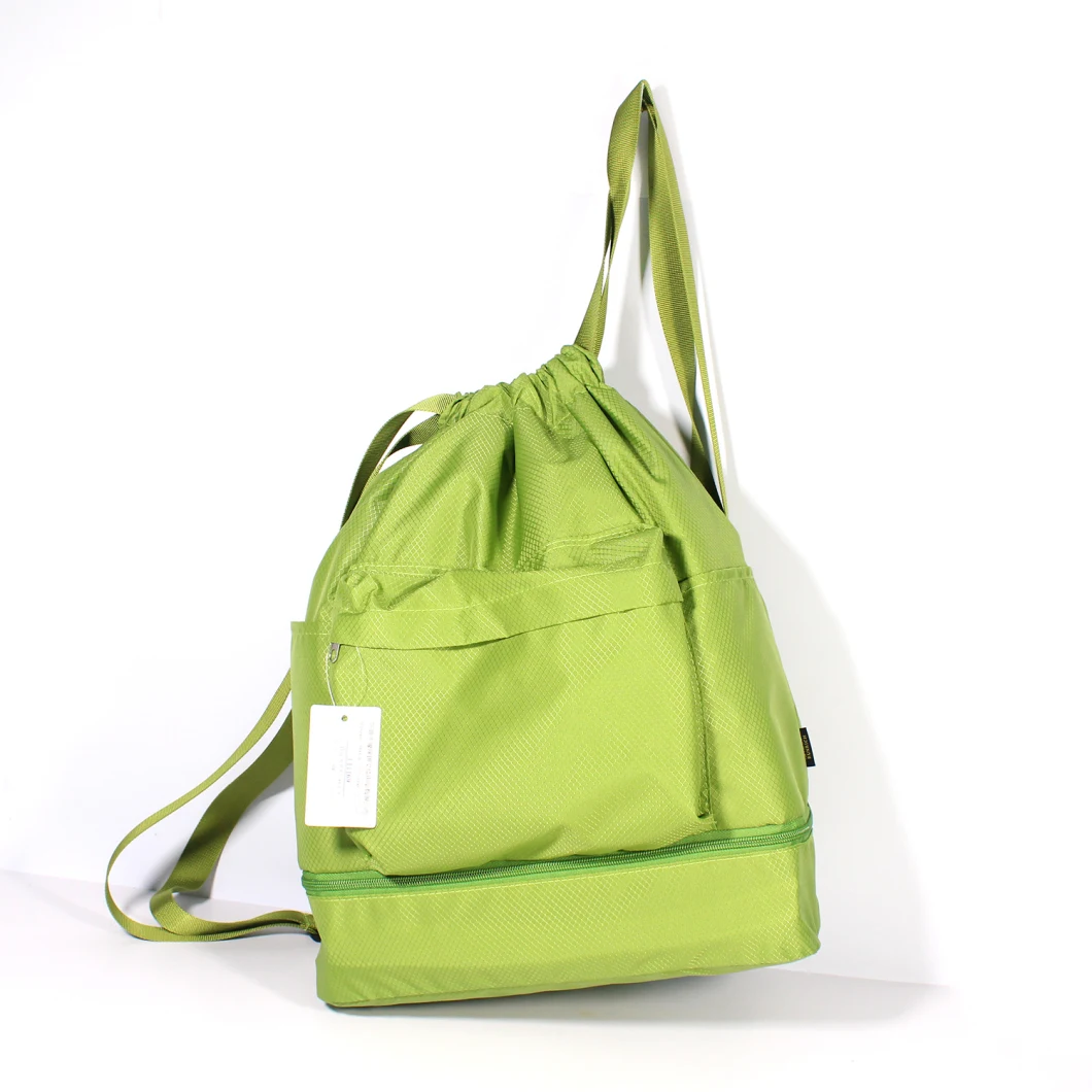 Portable Foldable Durable Nylon Waterproof Travel Hiking Gym Shopping Drawstring Bag Backpack Shoulder Bag