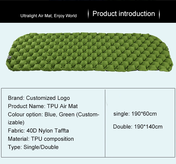 Outdoor Ultralight Air Sleeping Pad Inflatable Camping Mat for Camping Mat Insulated