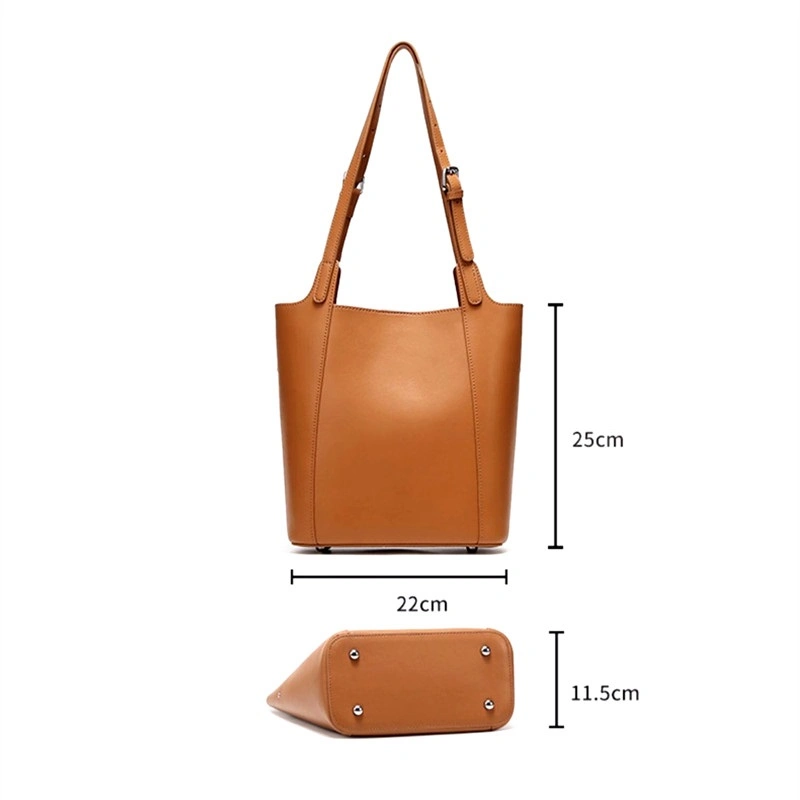 Girls Single Shoulder Bag Women's Mother Bag Large Capacity Wide Shoulder Strap Bucket Bag