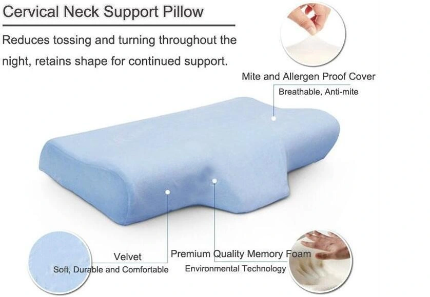 High quality Lower Price Anti-Snore Butterfly Memory Foam Pillow for Healty Sleeping