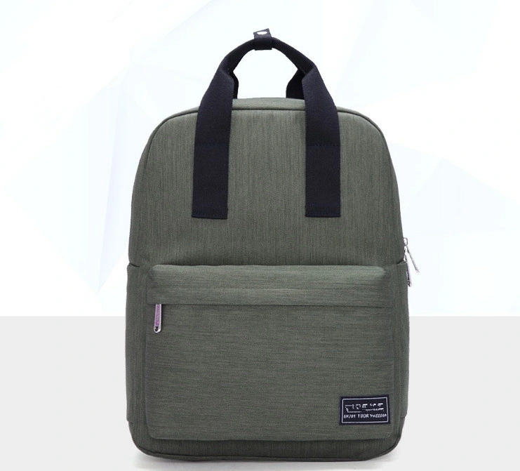 Army Green Korean Canvas Double Shoulder Bag Leisure Travel Backpack Laptop Computer Bag Outdoor Sports Backpack