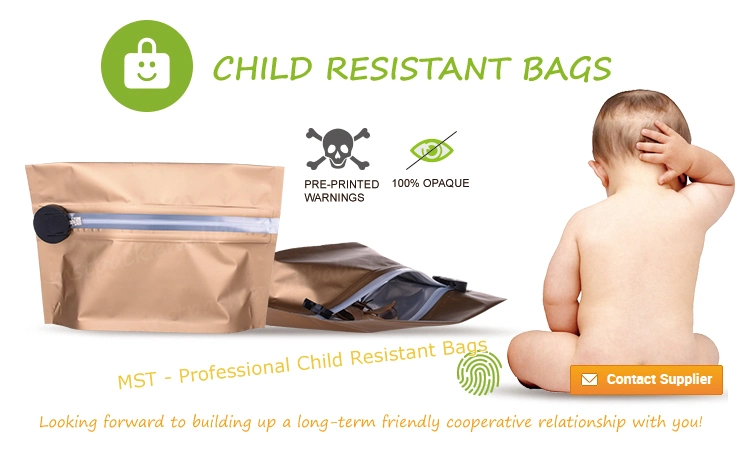 Resealable Customized Child Resistant Bag Ziplock Packaging Bag