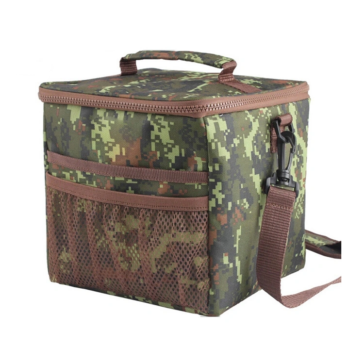 Durable Military Lunch Bag with Front Mesh Bag and Long Straps