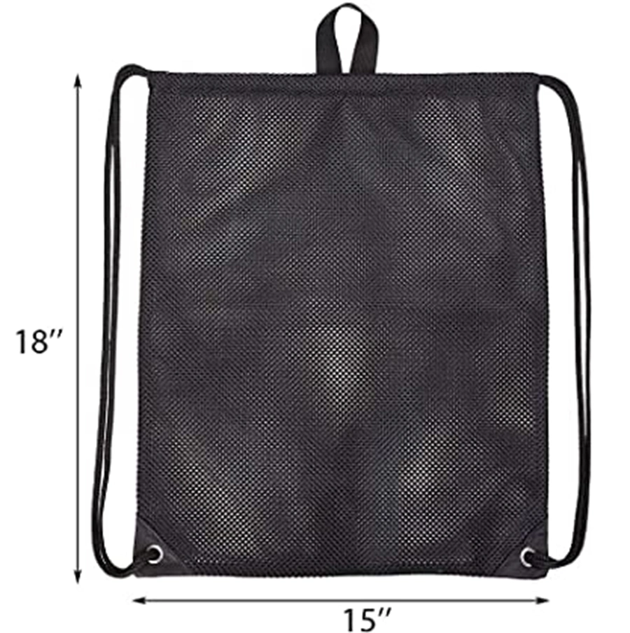 Heavy Duty Mesh Drawstring Bag Sport Equipment Storage Bag for Beach Swimming