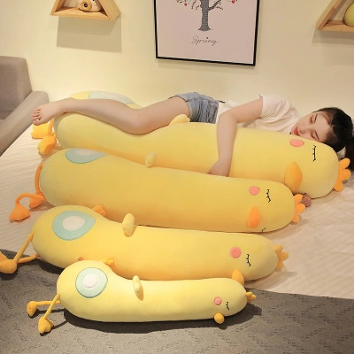70-120cm Soft Stuffed Plush Baby Toy Hot Sell Lovely Sleeping Mate Yellow Duck Cushion
