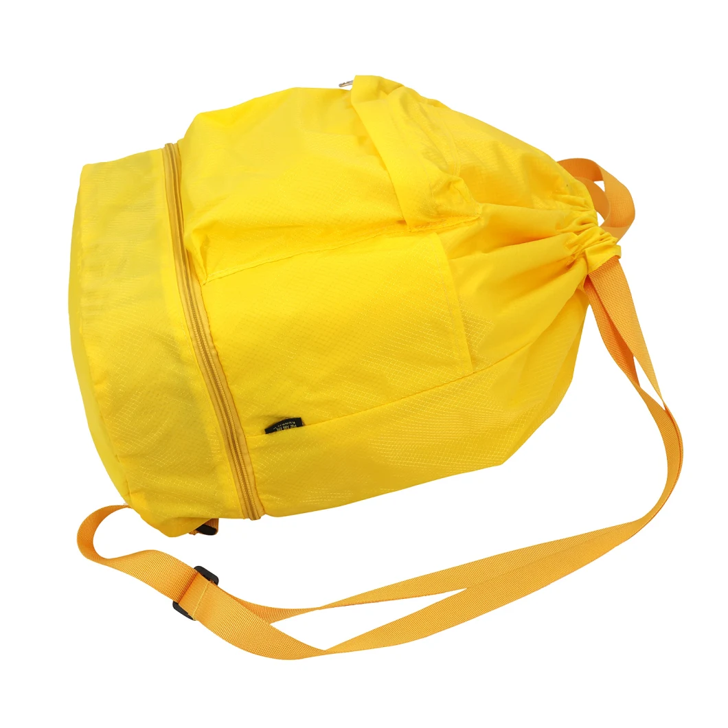 Portable Foldable Durable Nylon Waterproof Travel Hiking Gym Shopping Drawstring Bag Backpack Shoulder Bag