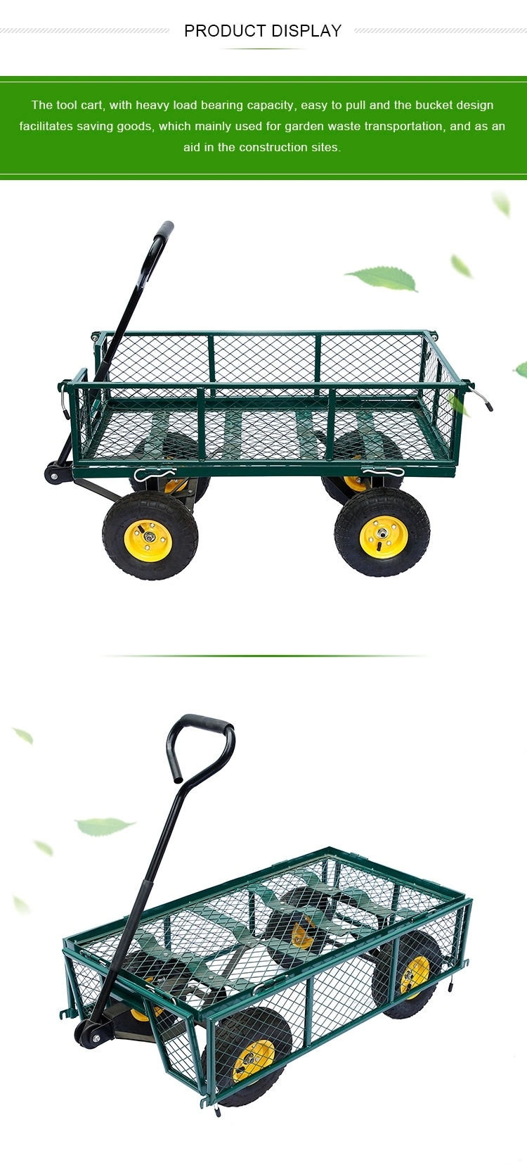 Capacity Heavy-Duty Garden Utility Tool Cart with Canvas Bag (TC1840A-1)