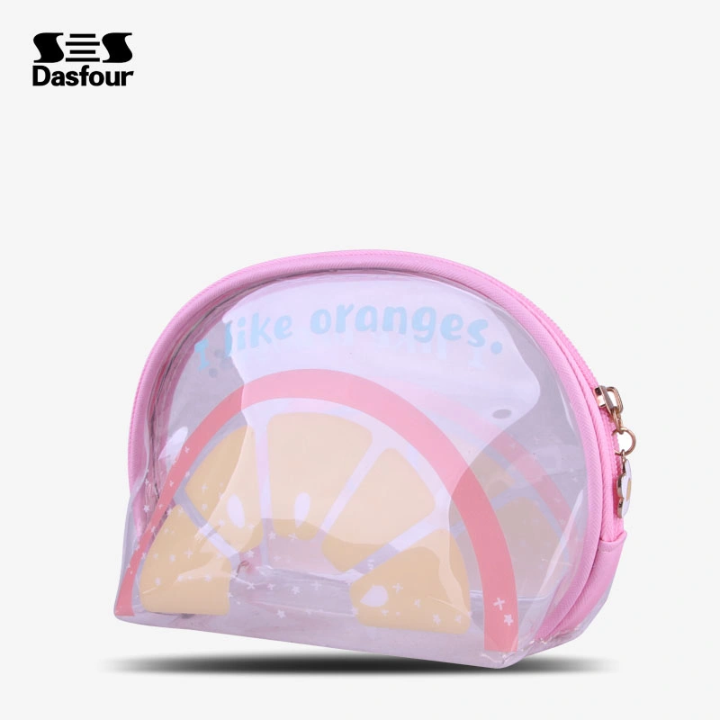 New Arrive Fashion Transparent PVC Wash Bag Pink Color Cosmetic Bag