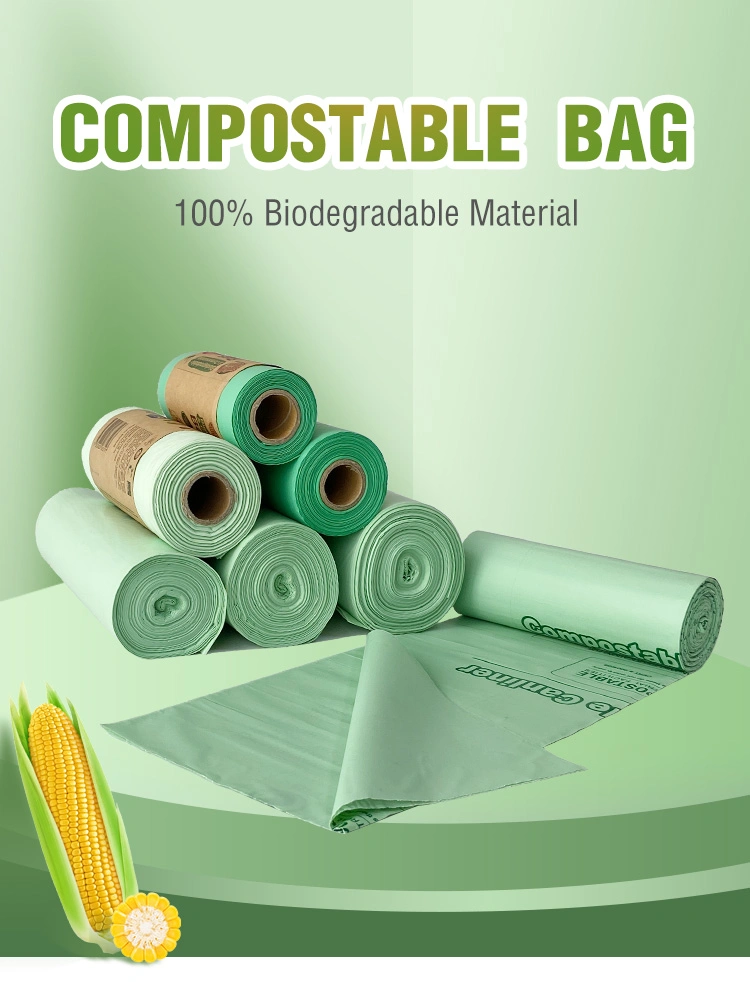 Bpi/En13432/Ok Home Certified Compostable Garbage Bag Trash Bag Can Liner Bag
