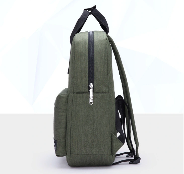 Army Green Korean Canvas Double Shoulder Bag Leisure Travel Backpack Laptop Computer Bag Outdoor Sports Backpack