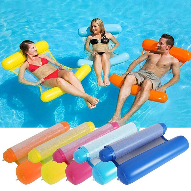 Outdoor Floating Sleeping Bed Inflatable Water Hammock Pool Swimming Lounge Mattress Toy