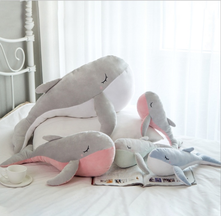 2020 New Net Red Soft Whale Pillow Lovely Dolphin Doll Doll Baby Sleeping Gift