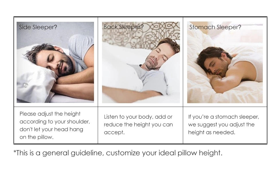Memory Foam Pillow for Sleeping, Adjustable Height Neck Cervical Pillow for Side/Back/Stomach Sleepers