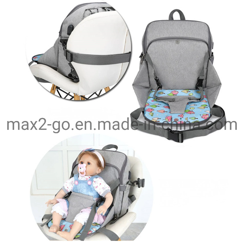 Mummy Bag Multifunction Diaper Bag with The Safety Seat and USB Maternity Diaper Bag Backpack