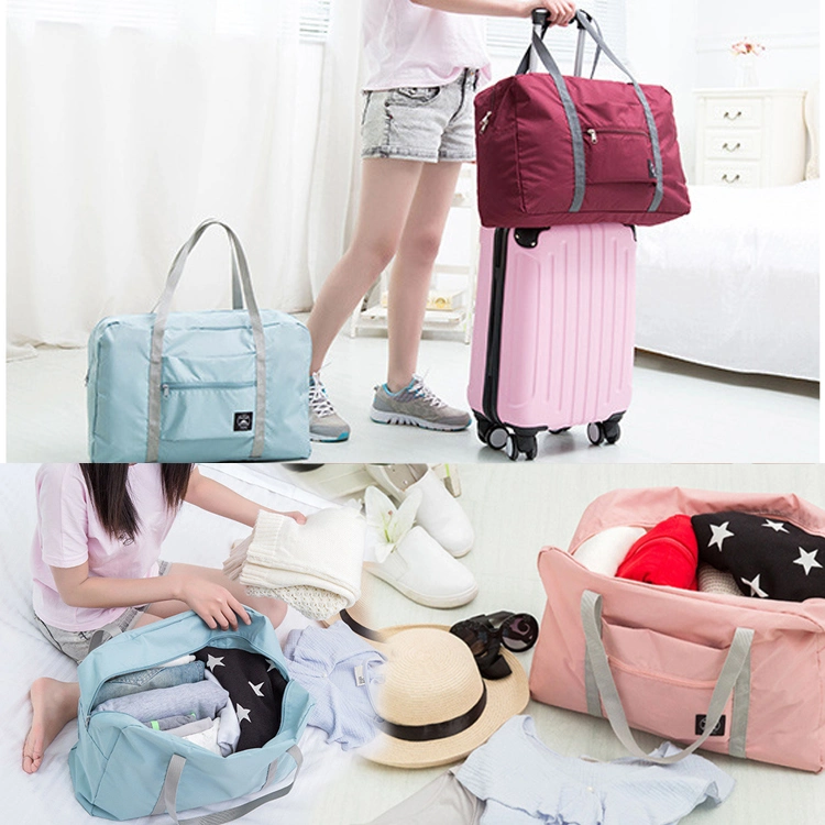 Morecredit Foldable Travel Bag Large Capacity Storage Carry Bag with Shoulder Luggage Bag Travel Duffle Bag