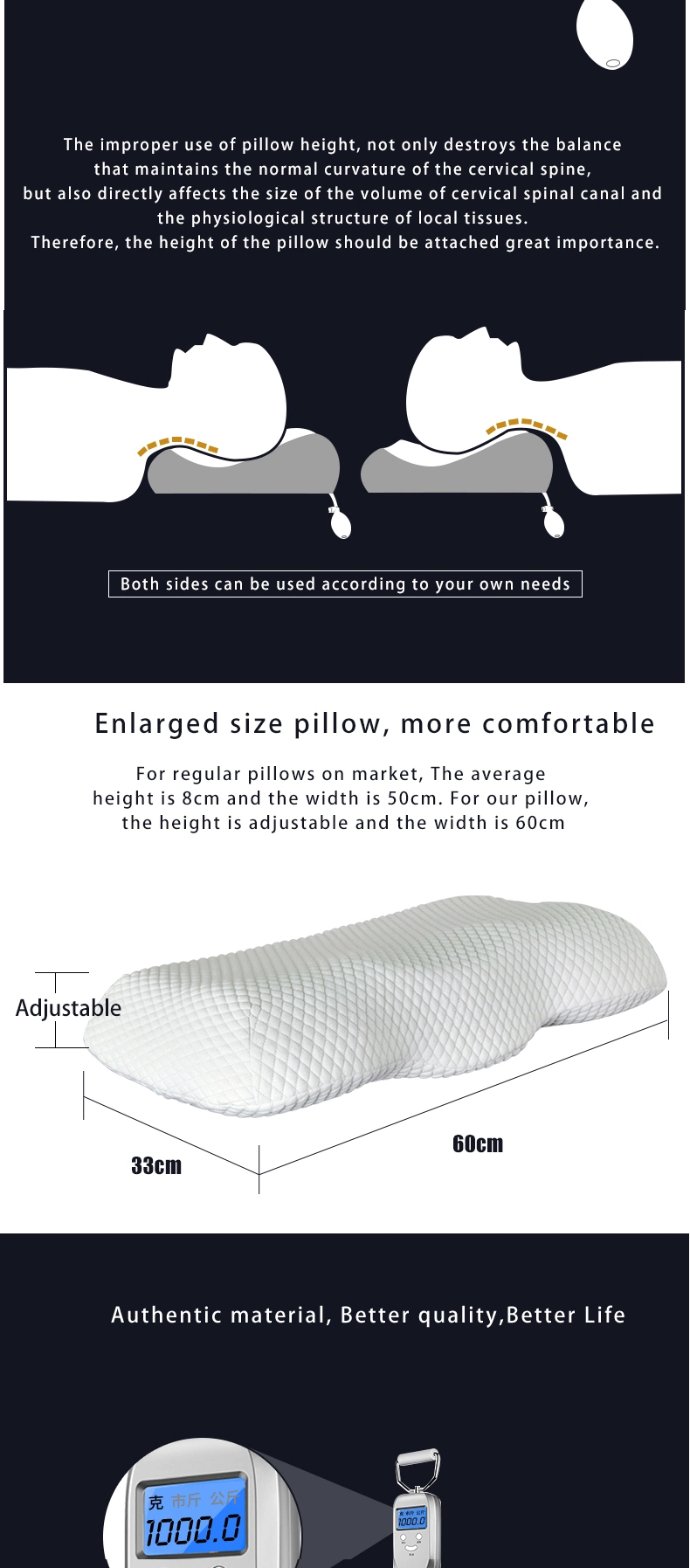 Hot Selling Memory Foam Height Adjustable Pillow Neck Protection Health Sleeping Pillow