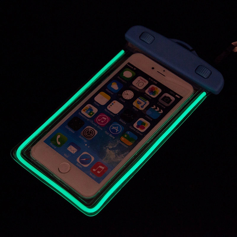 High Sealed Below 6 Inch Cellphone Universal Glow in Dark Noctilucent Waterproof Bag