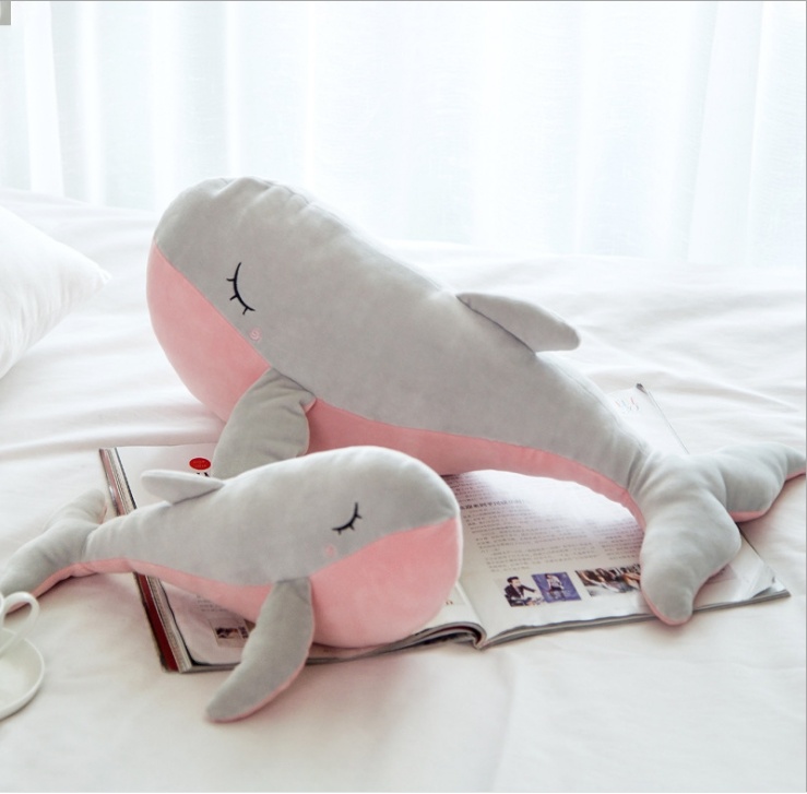 2020 New Net Red Soft Whale Pillow Lovely Dolphin Doll Doll Baby Sleeping Gift