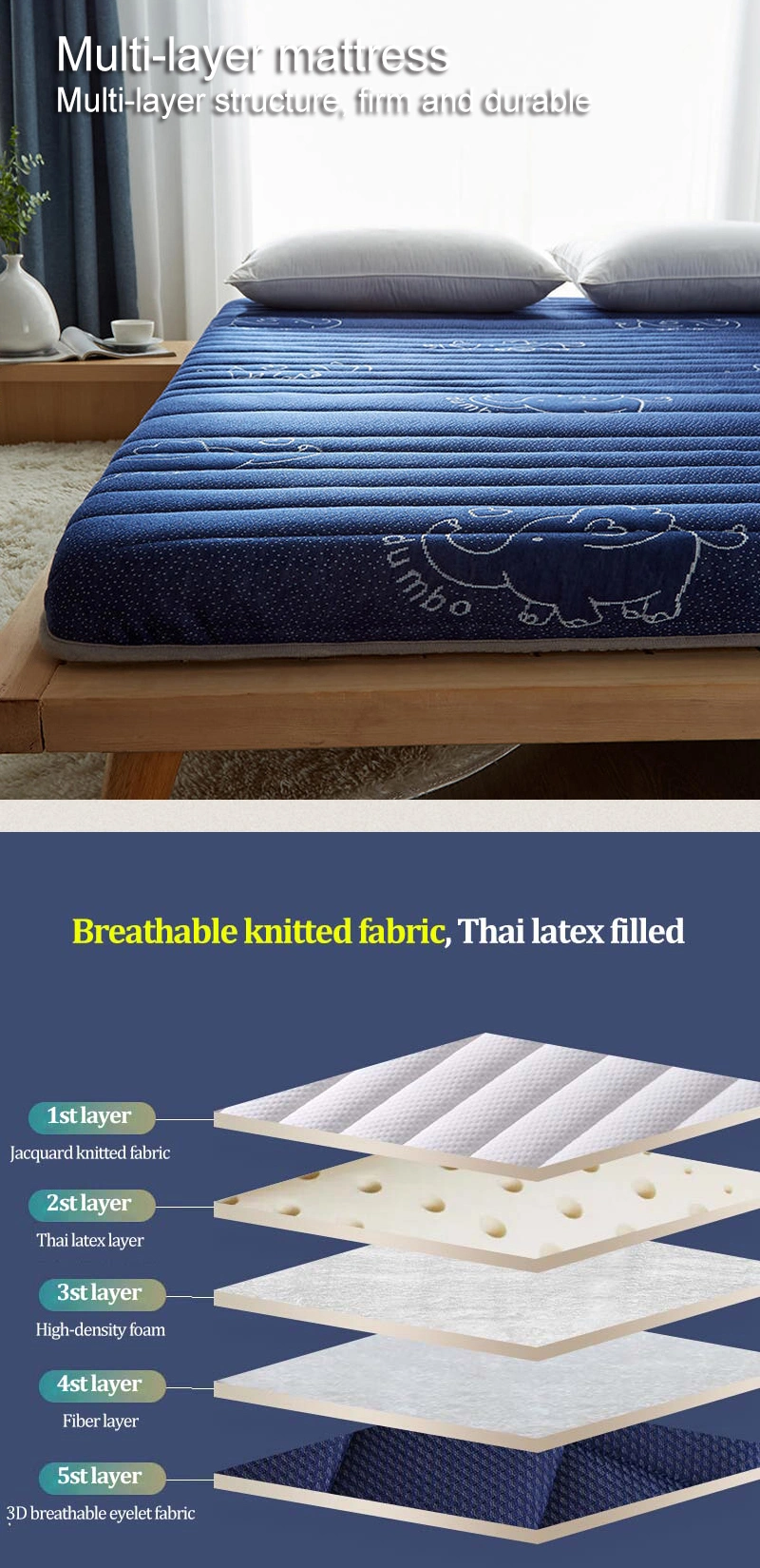 Home Memory Foam Sleeping Tatami Double Foldable Detachable Washable 8cm Single Bed