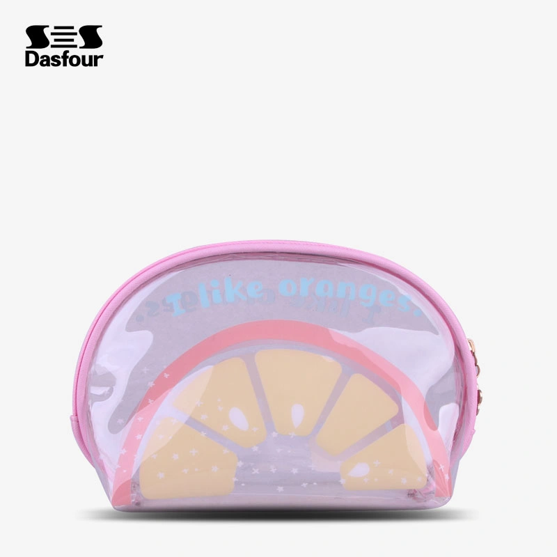 New Arrive Fashion Transparent PVC Wash Bag Pink Color Cosmetic Bag