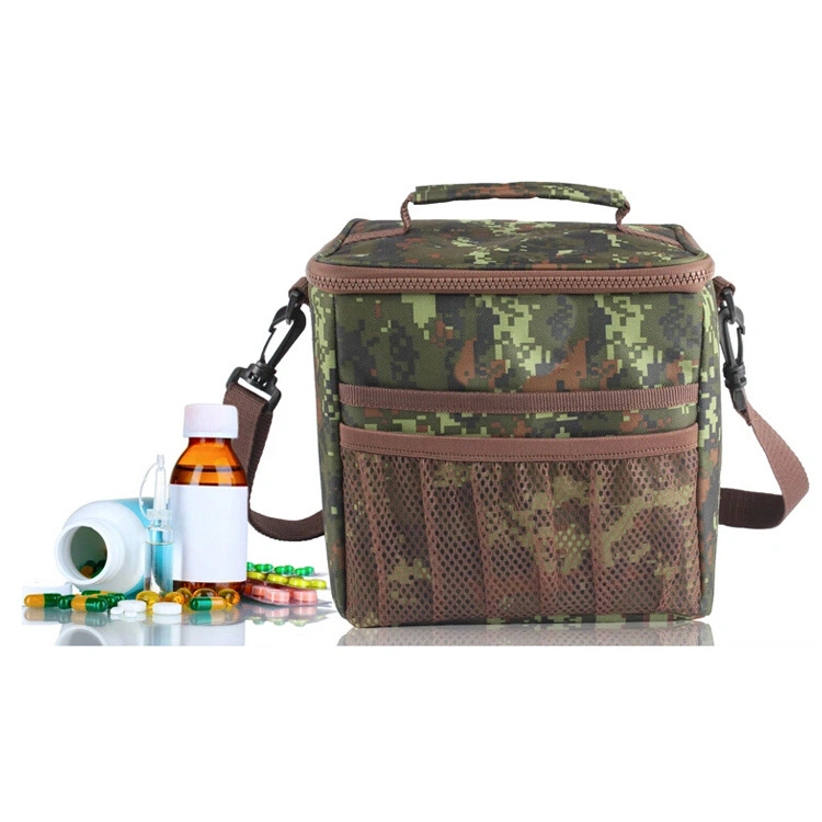 Durable Military Lunch Bag with Front Mesh Bag and Long Straps