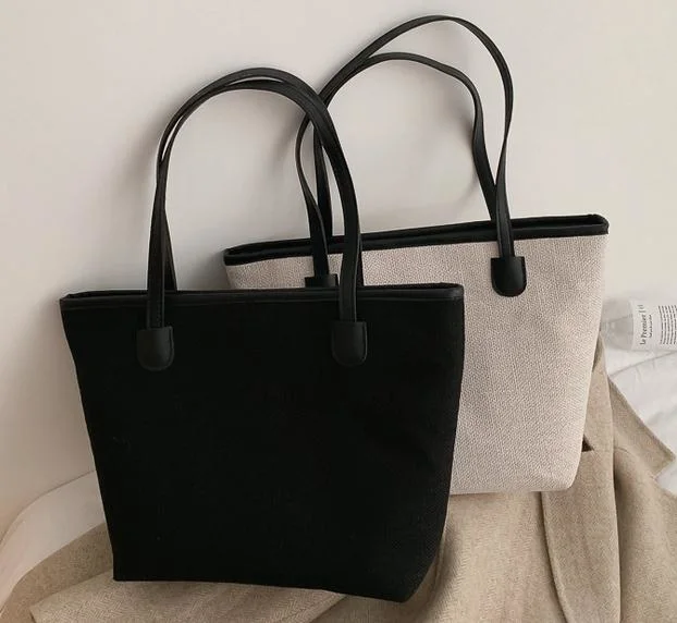 Stylish New Tote Bag Simple One-Shoulder Bag Large Capacity Canvas Bag