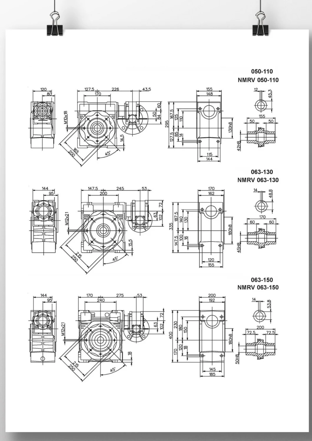 Nmrv Worm Gear Reducer Auxiliary Drive Gearbox