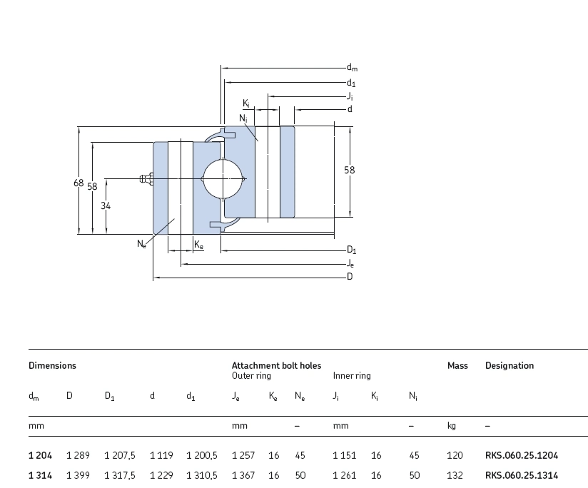 Rks. 060.25.1314 Slewing Ring Bearing Without a Gear Supplying