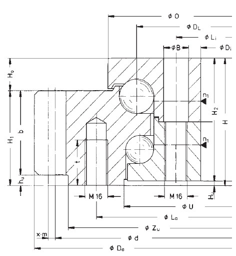 011.20.0755 Double Row Ball Slewing Bearing 011.20.0971 External Gear Turntable Bearing