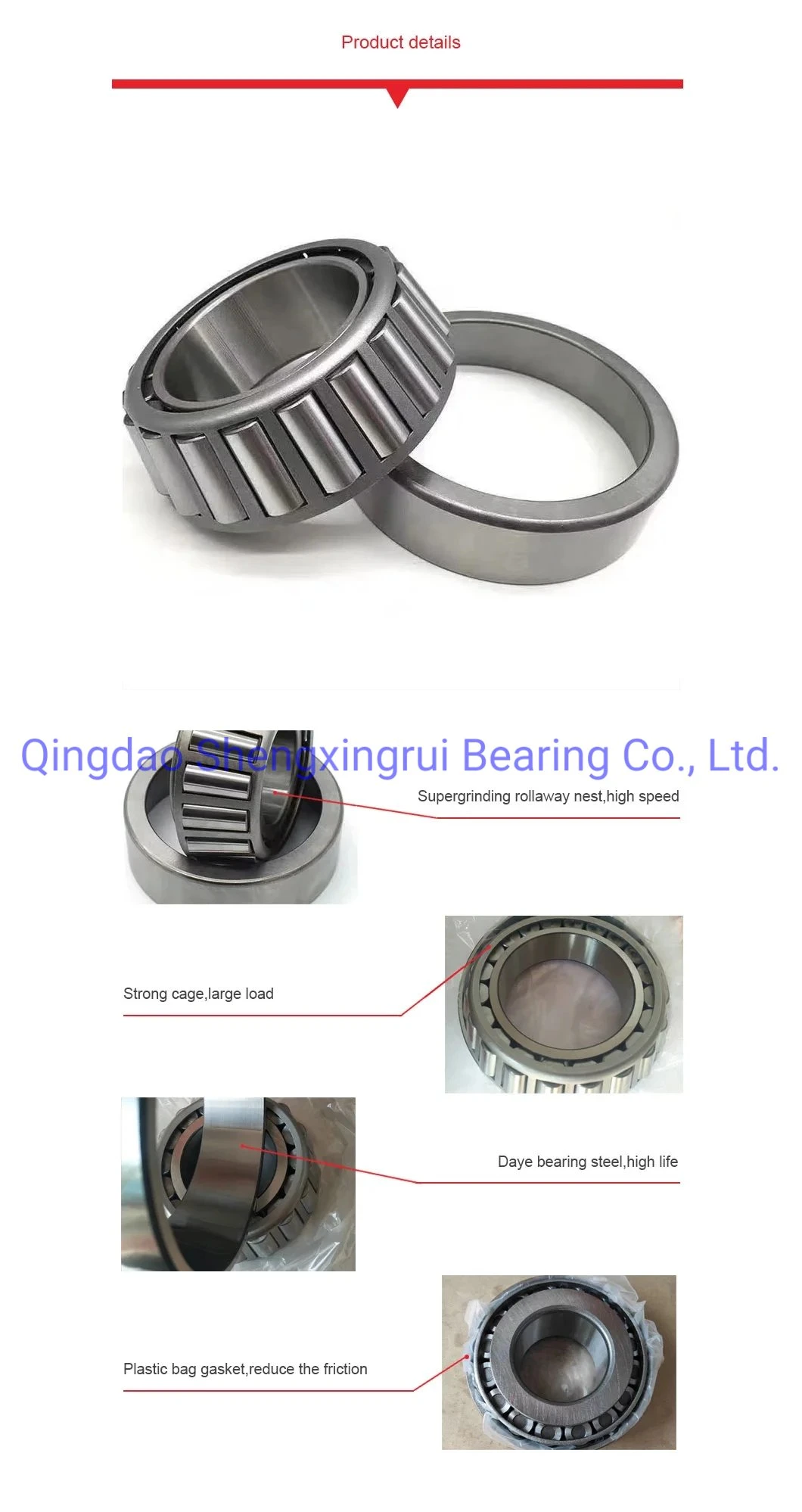 Large Diameter Double Row Tapered/Taper/Conical Roller Bearings 32220 32222 Roller Bearing