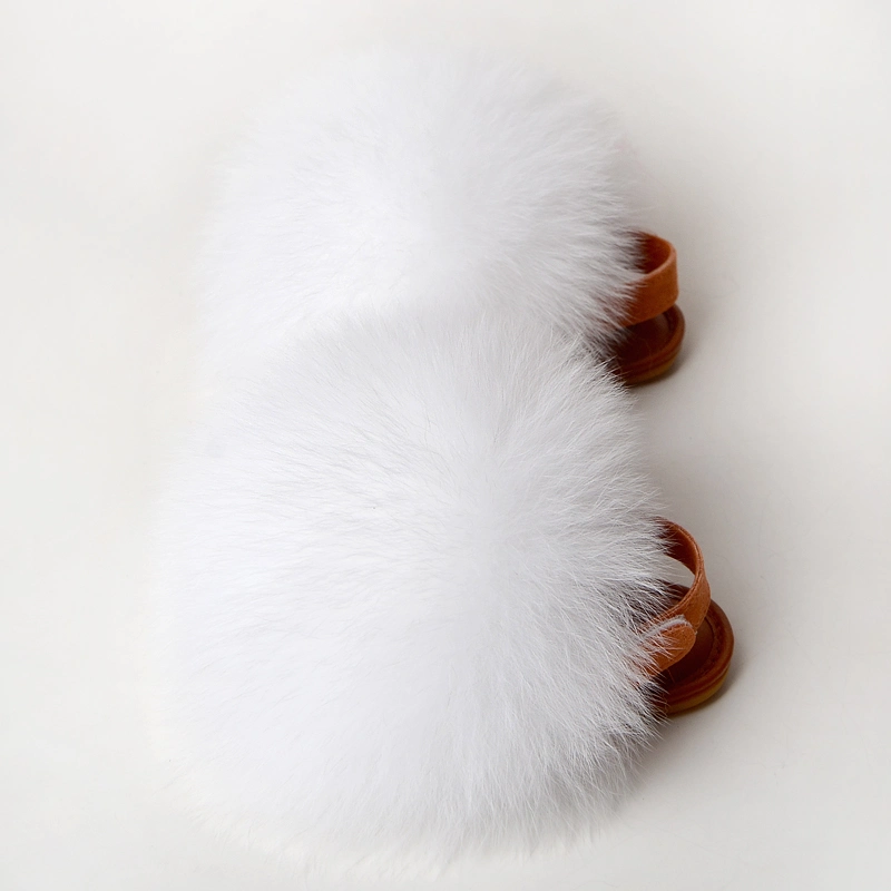 Factory Wholesale Toddlers Baby Fur Slippers, Girls Fur Slippers Sandals, Kid Shoe