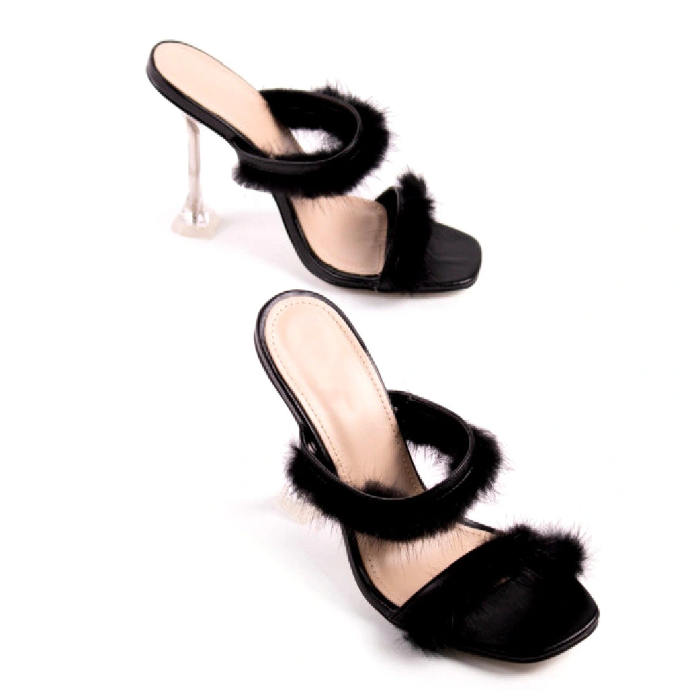 Women Shoes Fur Slippers High Heels Lady Shoes Fashion Sandals Ladies Shoes