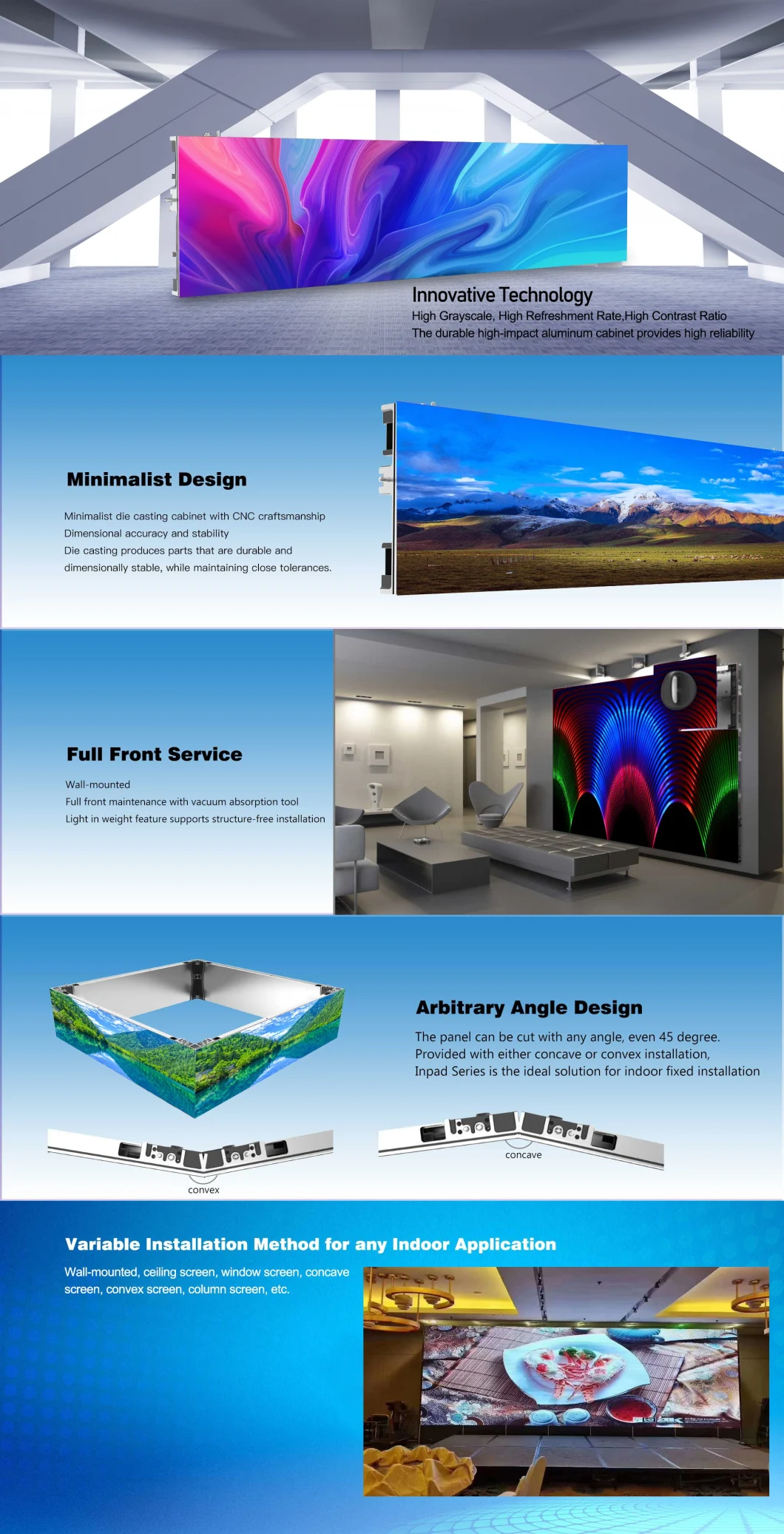 Front Service&Front Installation P3.1mm Flexible Indoor Fixed Installation HD LED Display Screen, Indoor Fine Pitch LED Panel, Indoor High Definition LED Screen