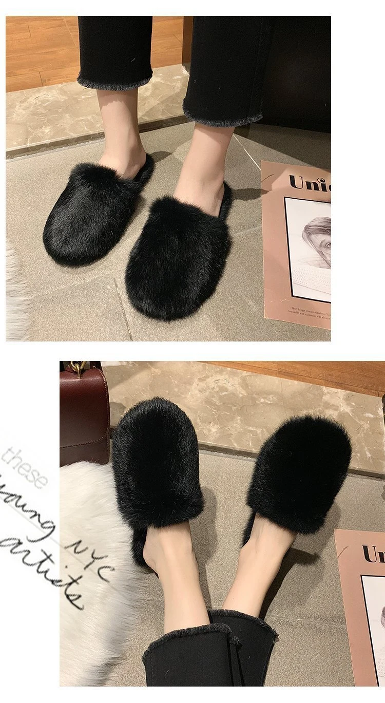 Customize Wholesale Fur Slippers, Lady Slippers, Women Outdoor Footwear Sandals Fur Sliders