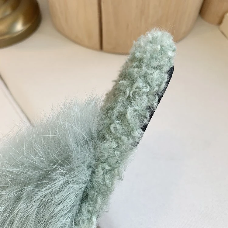 Bedroom Slippers Indoor Girls Winter Home Slippers Women Fur Slippers