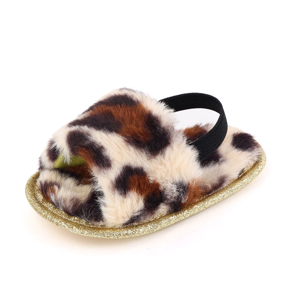 Indoor Infant Baby Comfortable Shoes, Baby Fur Slippers Shoes, Little Girls Shoes