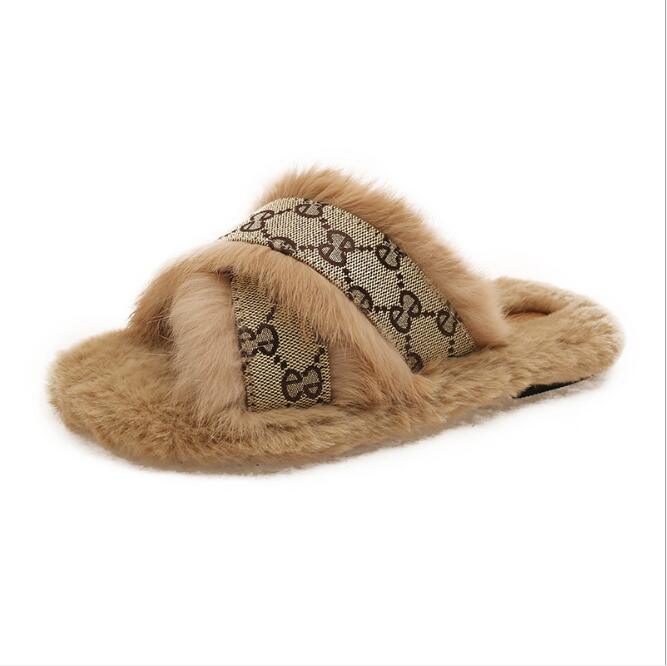 Fur Slippers Lady House Fluffy Slippers Bedroom Fur Sandals Memory Foam Slippers for Women