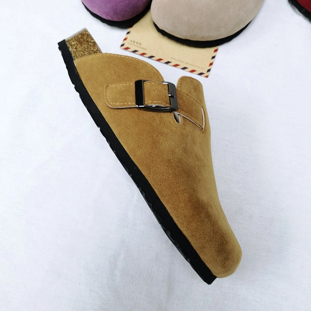 Wholesale Fashion Women Man Slide Slippers Men Imitation Cow Leather Closed Toe Sandal EVA Slipper